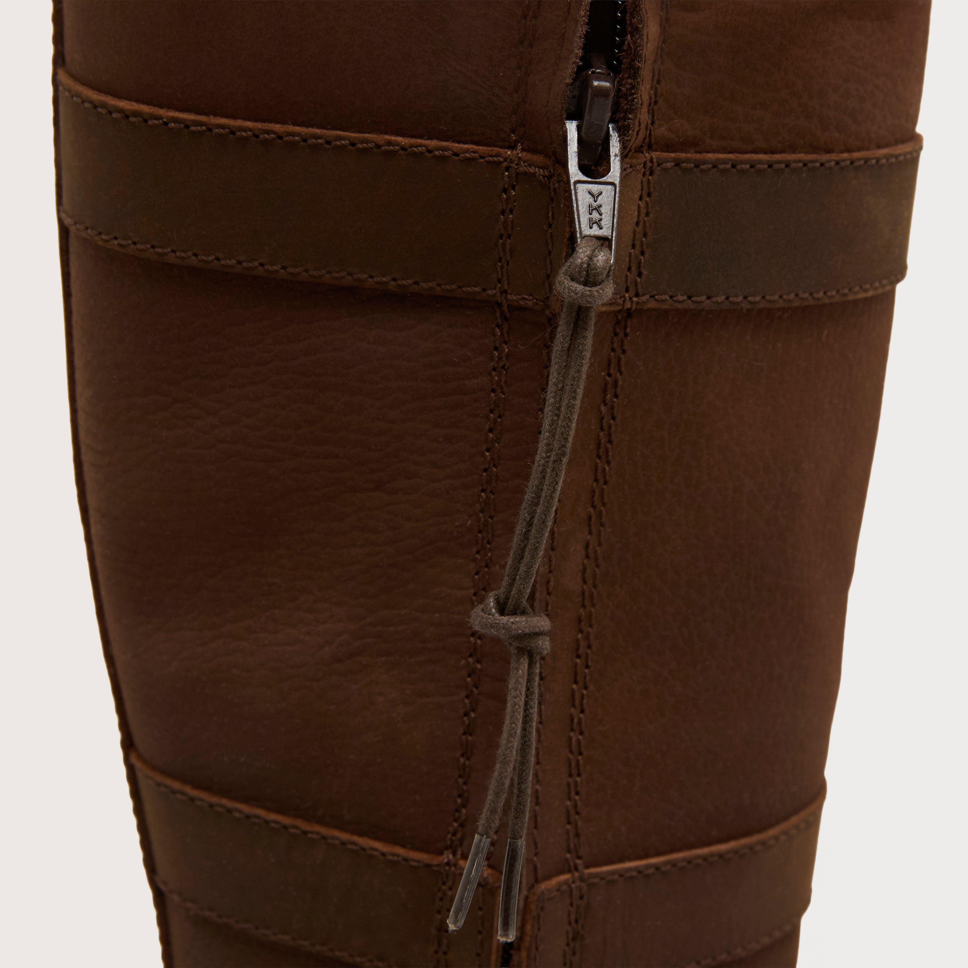 Womens Alexandria Zipped Country Boots Brown