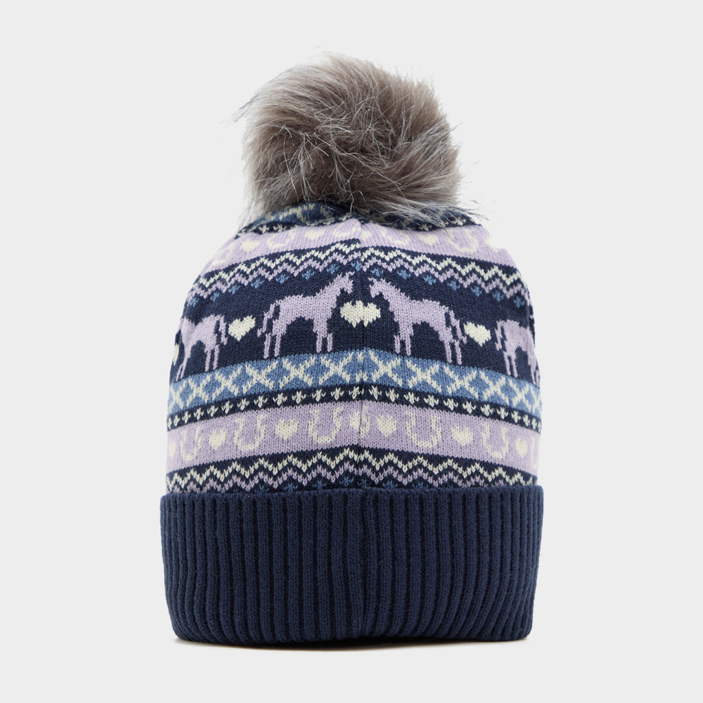 Adults Malmo Fairisle Pom Hat Navy