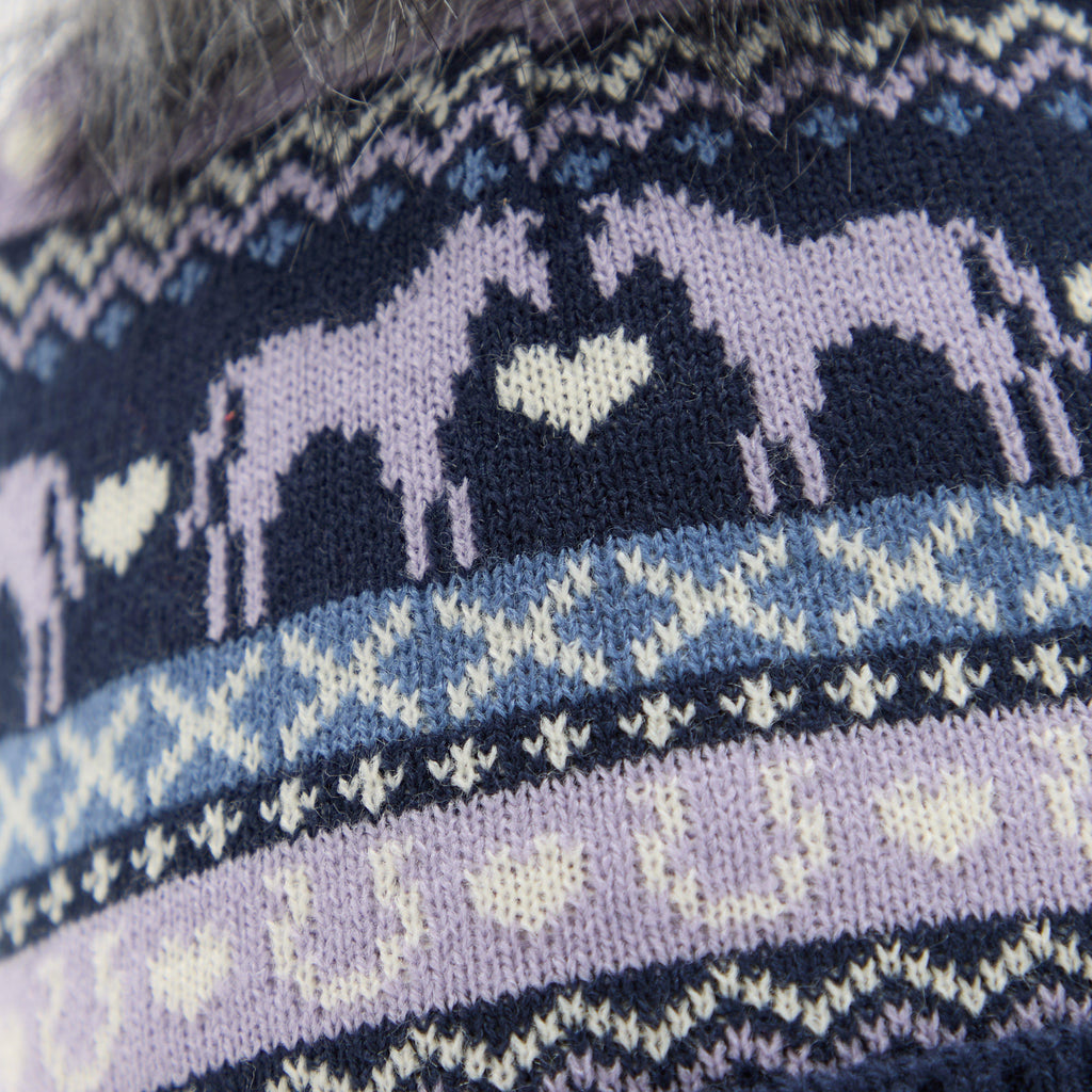 Adults Malmo Fairisle Pom Hat Navy