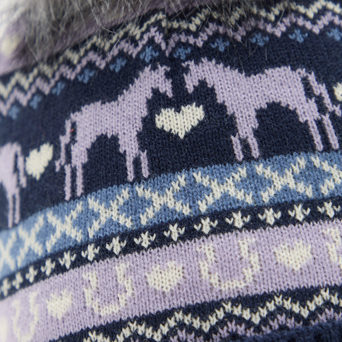 Adults Malmo Fairisle Pom Hat Navy