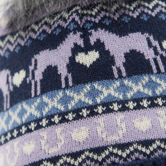 Adults Malmo Fairisle Pom Hat Navy