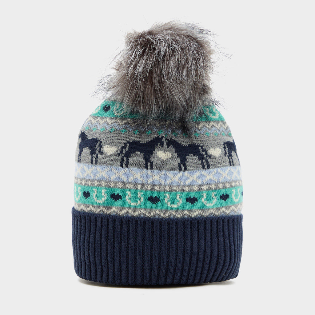 Adults Malmo Fairisle Pom Hat Grey