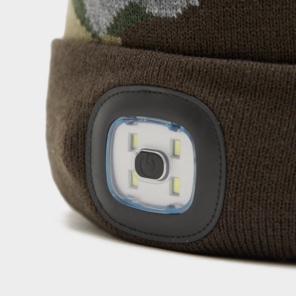 Kids Camo Beck LED Beanie Olive
