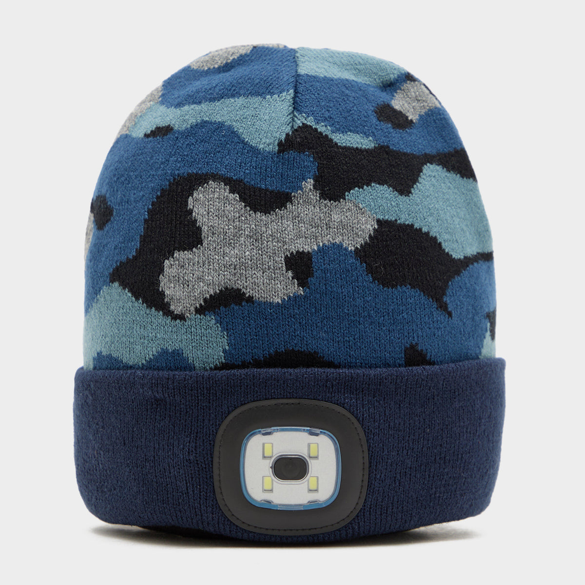Kids Camo Beck LED Beanie Blue