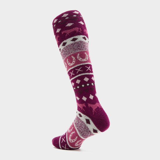 Womens Southwell Fair Isle Socks Fusion Pink