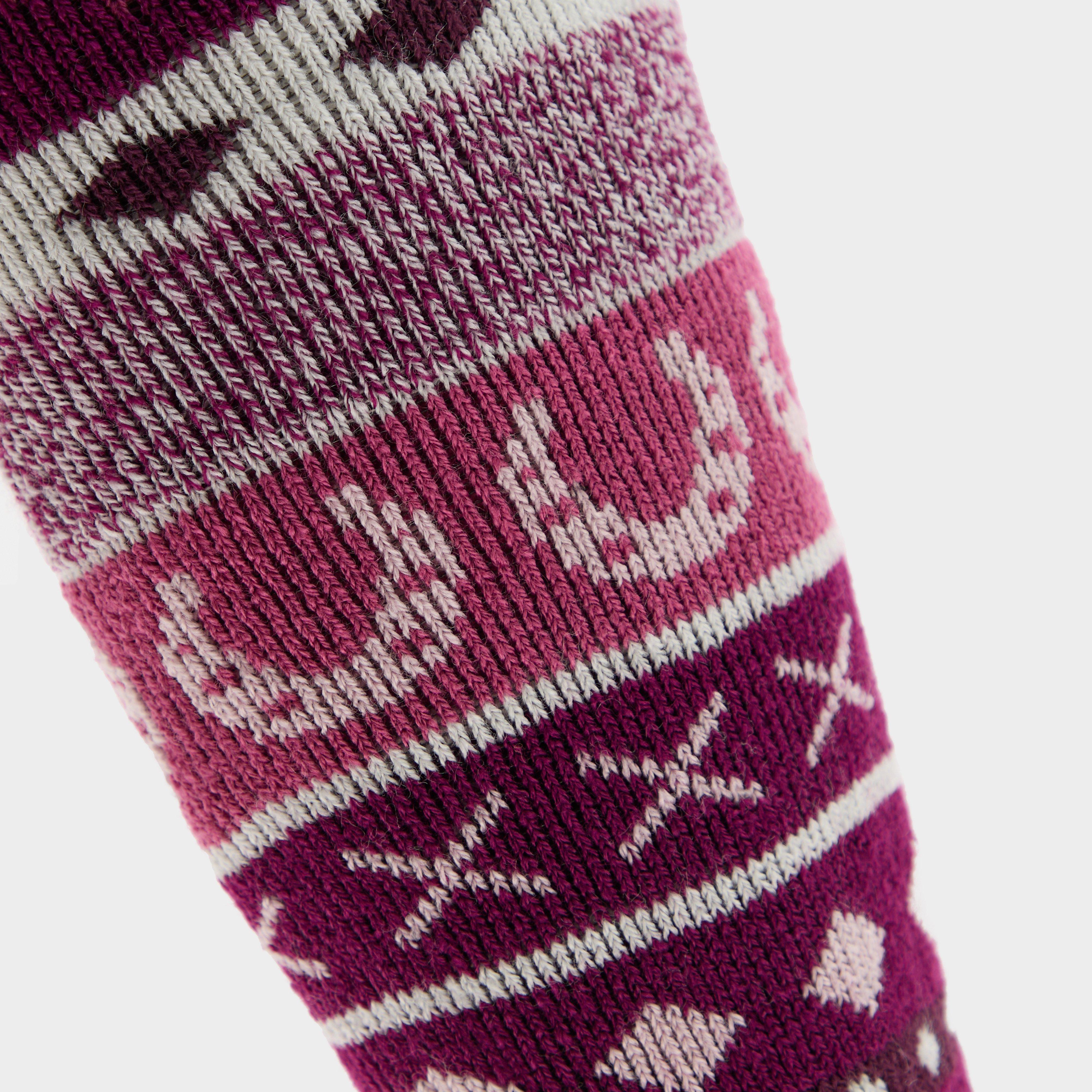 Womens Southwell Fair Isle Socks Fusion Pink