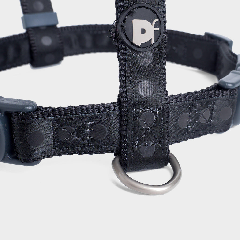 Tonal Dots Dog Harness Black M