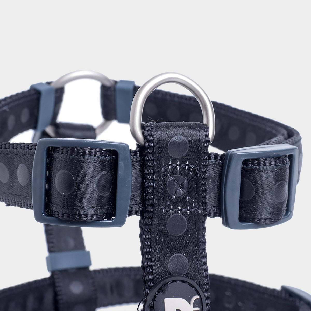 Tonal Dots Dog Harness Black L