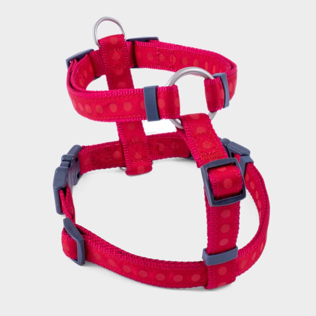 Tonal Dots Dog Harness Red L