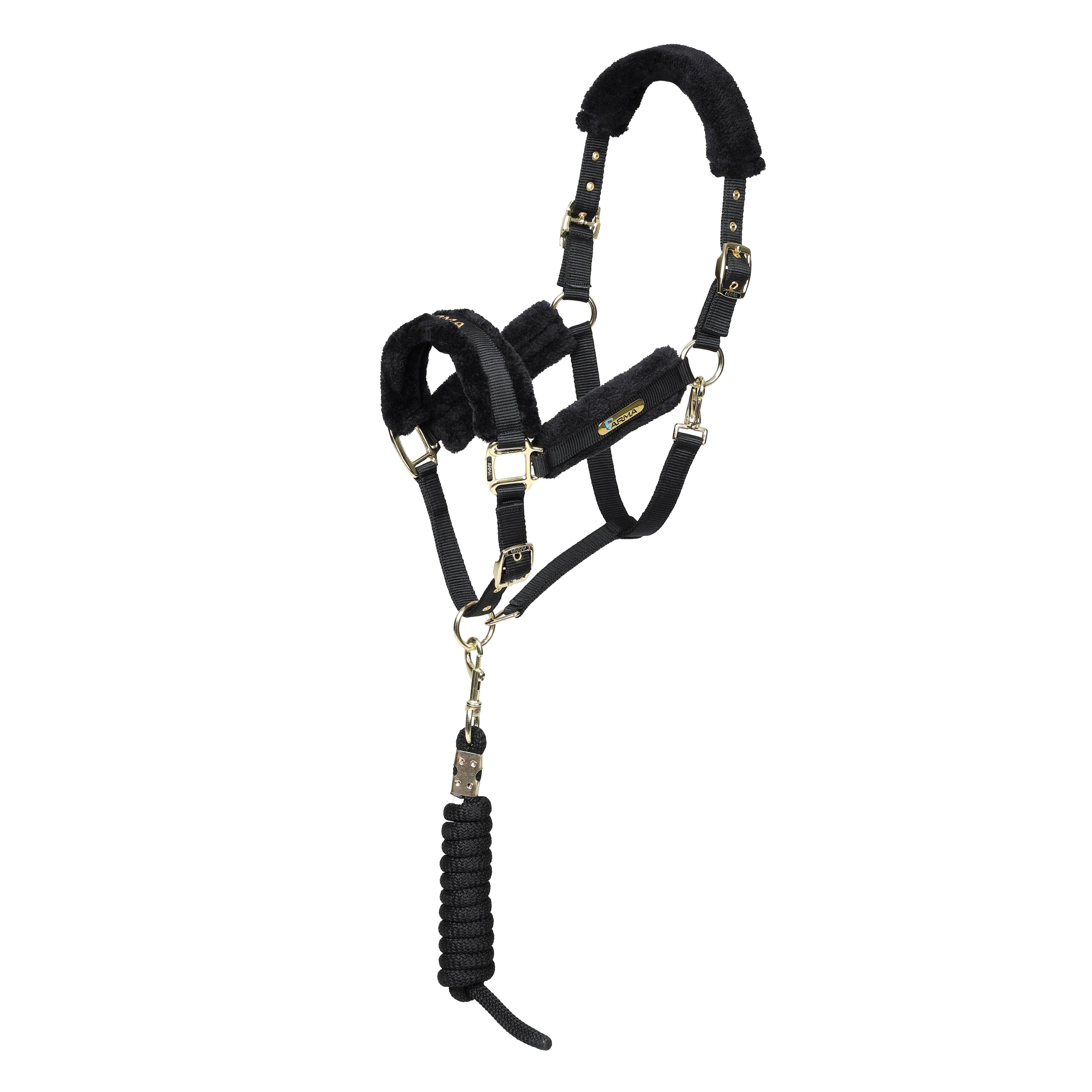 Logo Headcollar & Lead Rope Black