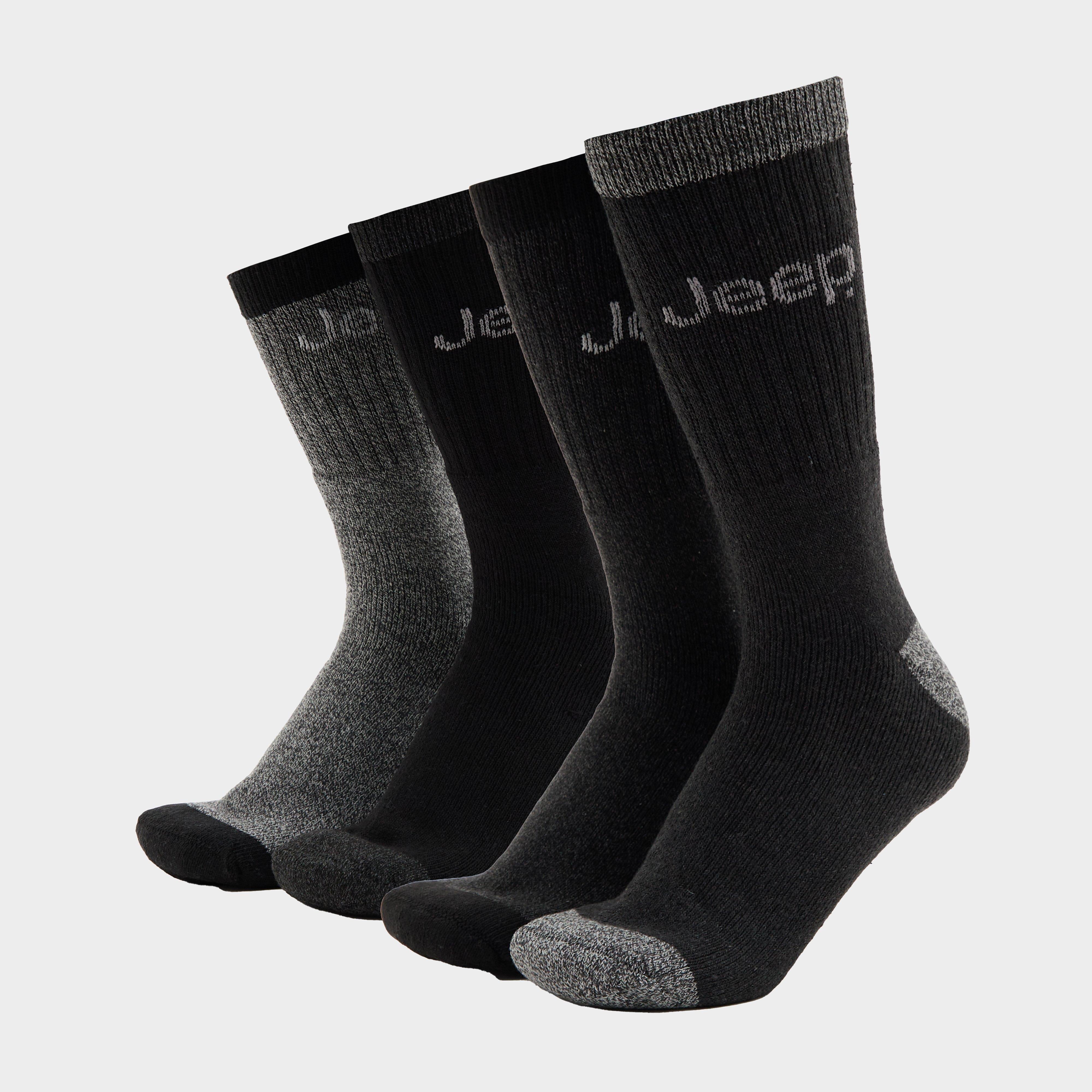 Mens Performance Boot Socks 4 Pack Black