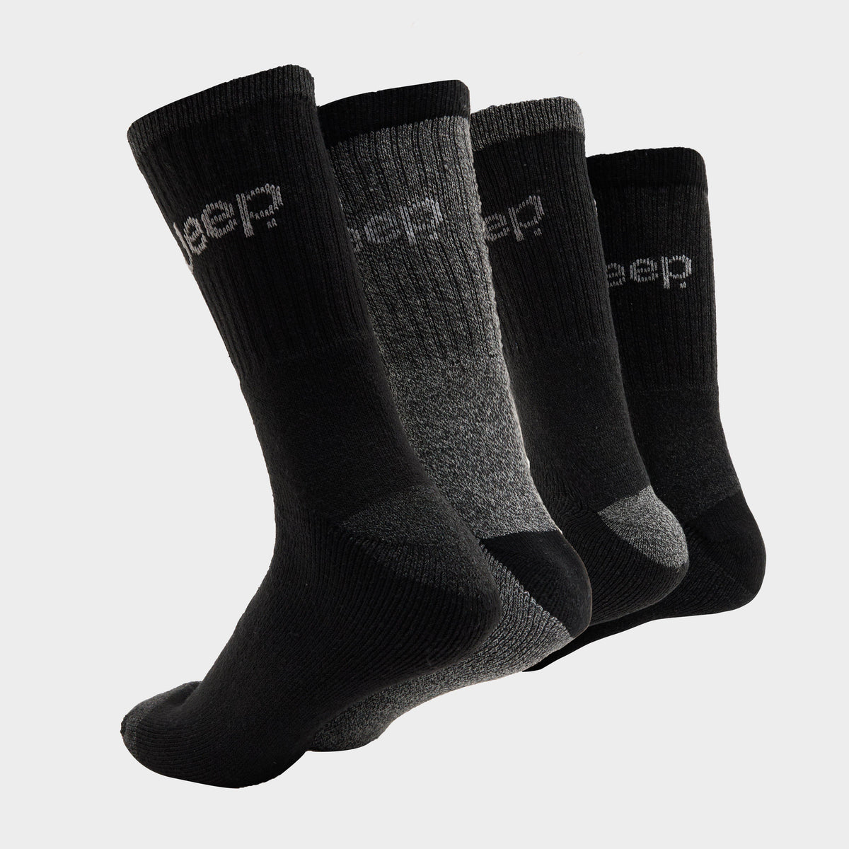 Mens Performance Boot Socks 4 Pack Black