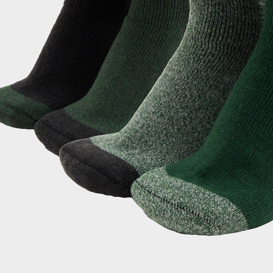 Mens Performance Boot Socks 4 Pack Green