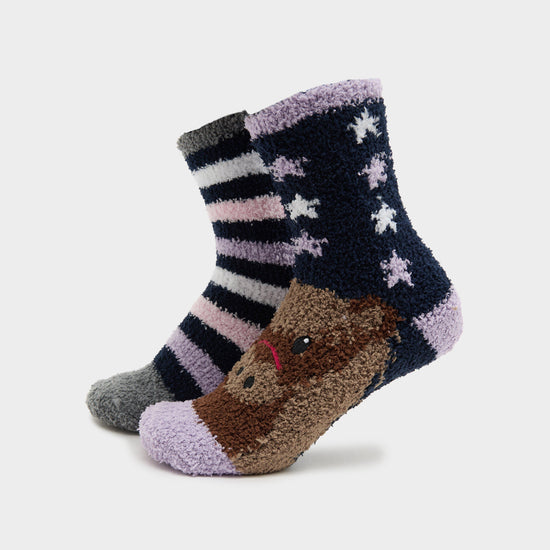 Kids Lounge Socks 2 Pack Pony