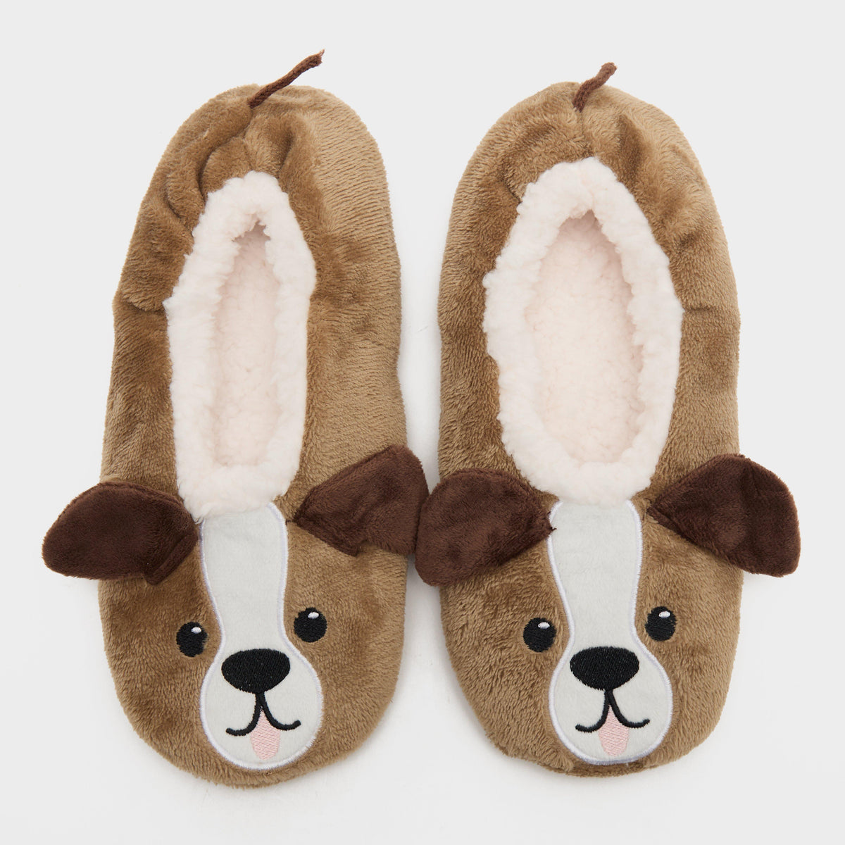 Kids Wild Feet Fluffy Footsie Slippers Dog