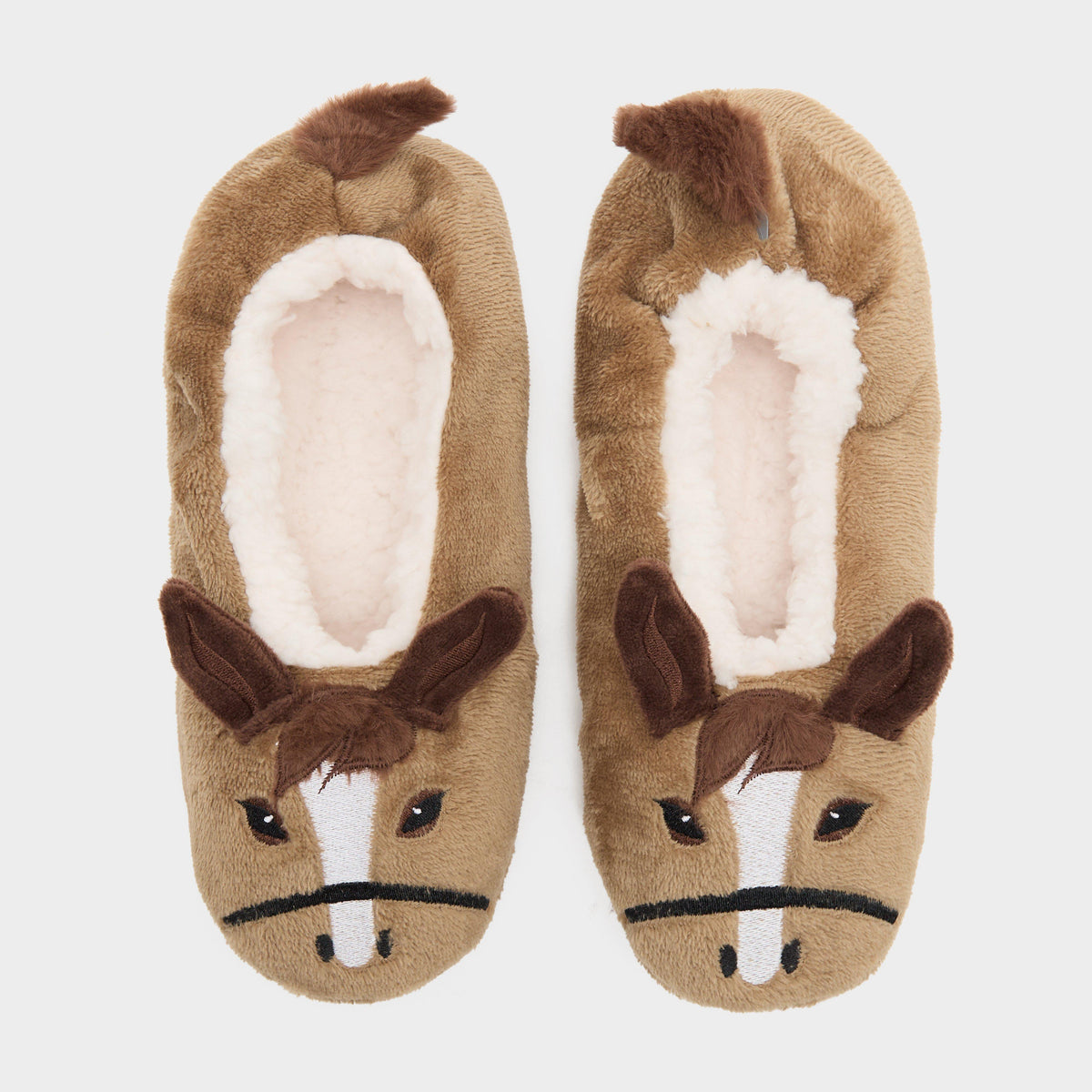 Kids Wild Feet Fluffy Footsie Slippers Horse