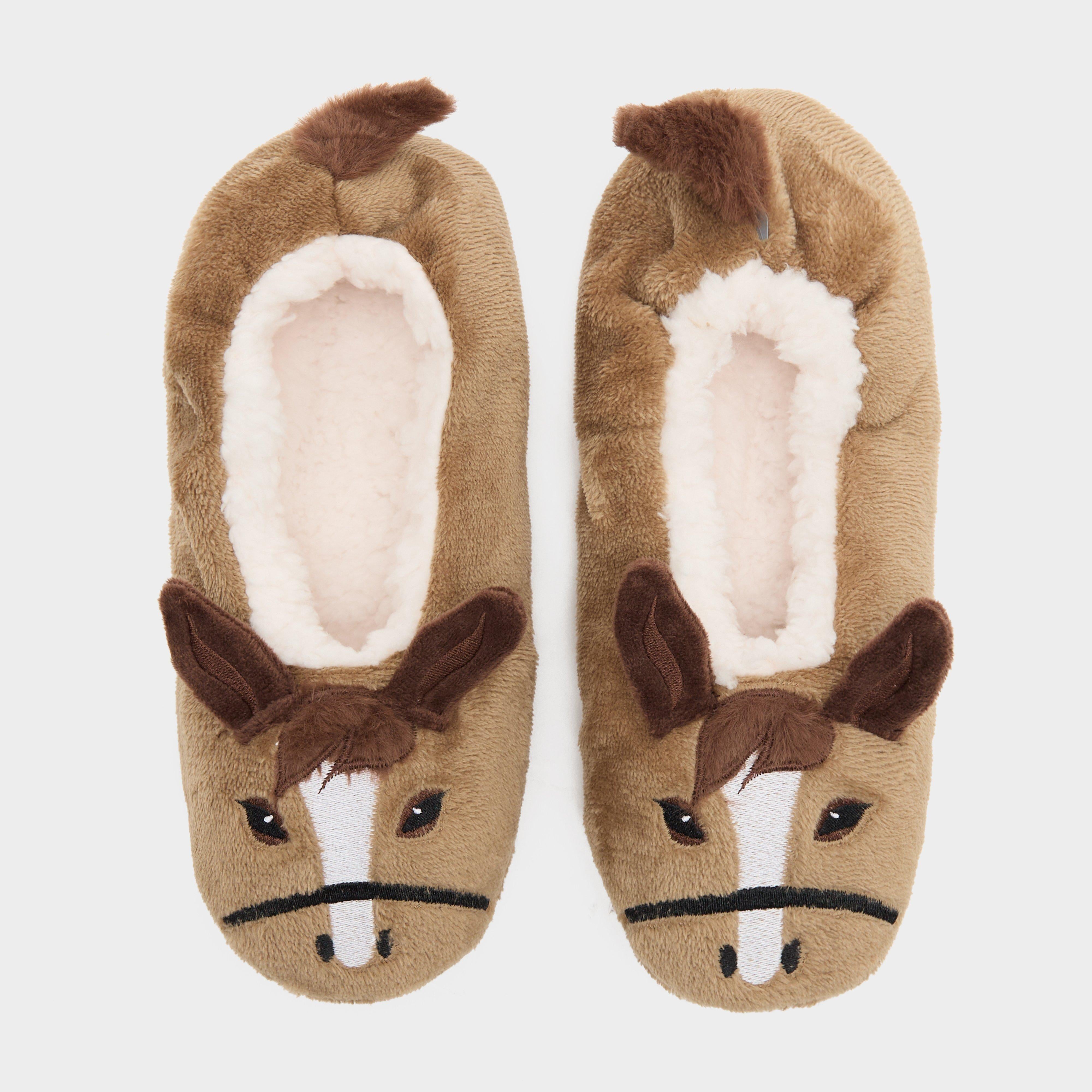 Kids Wild Feet Fluffy Footsie Slippers Horse