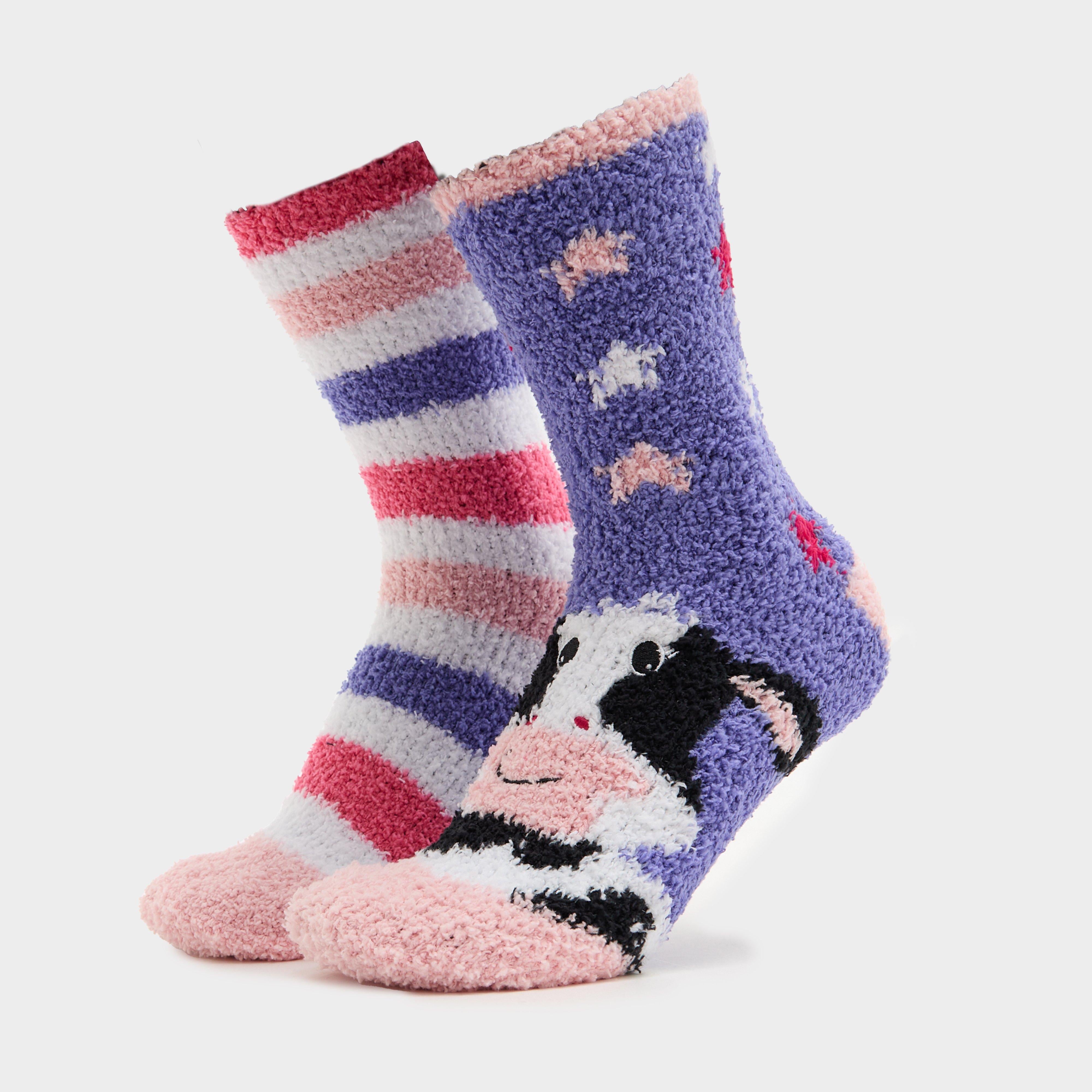 Womens Lounge Socks 2 Pack Cow