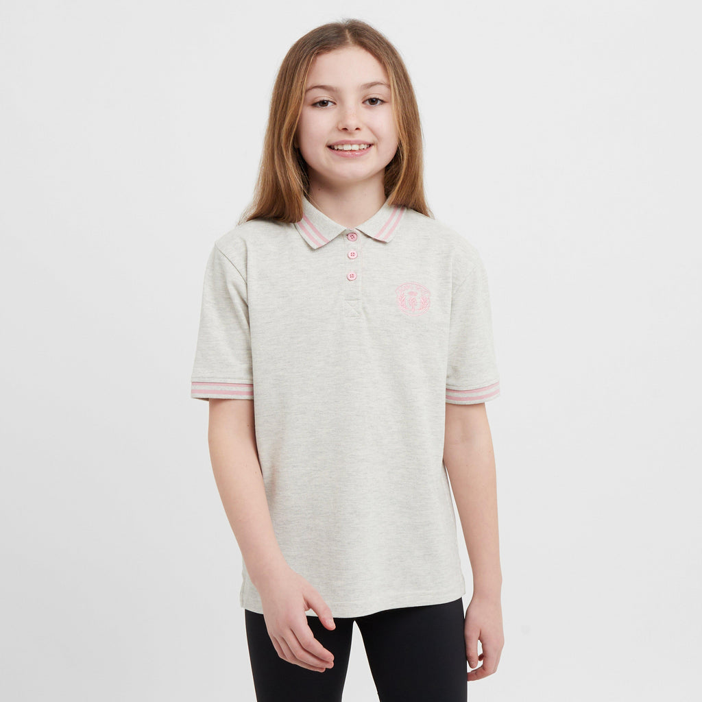 Kids Ffion Short Sleeved Polo Shirt Grey Marl