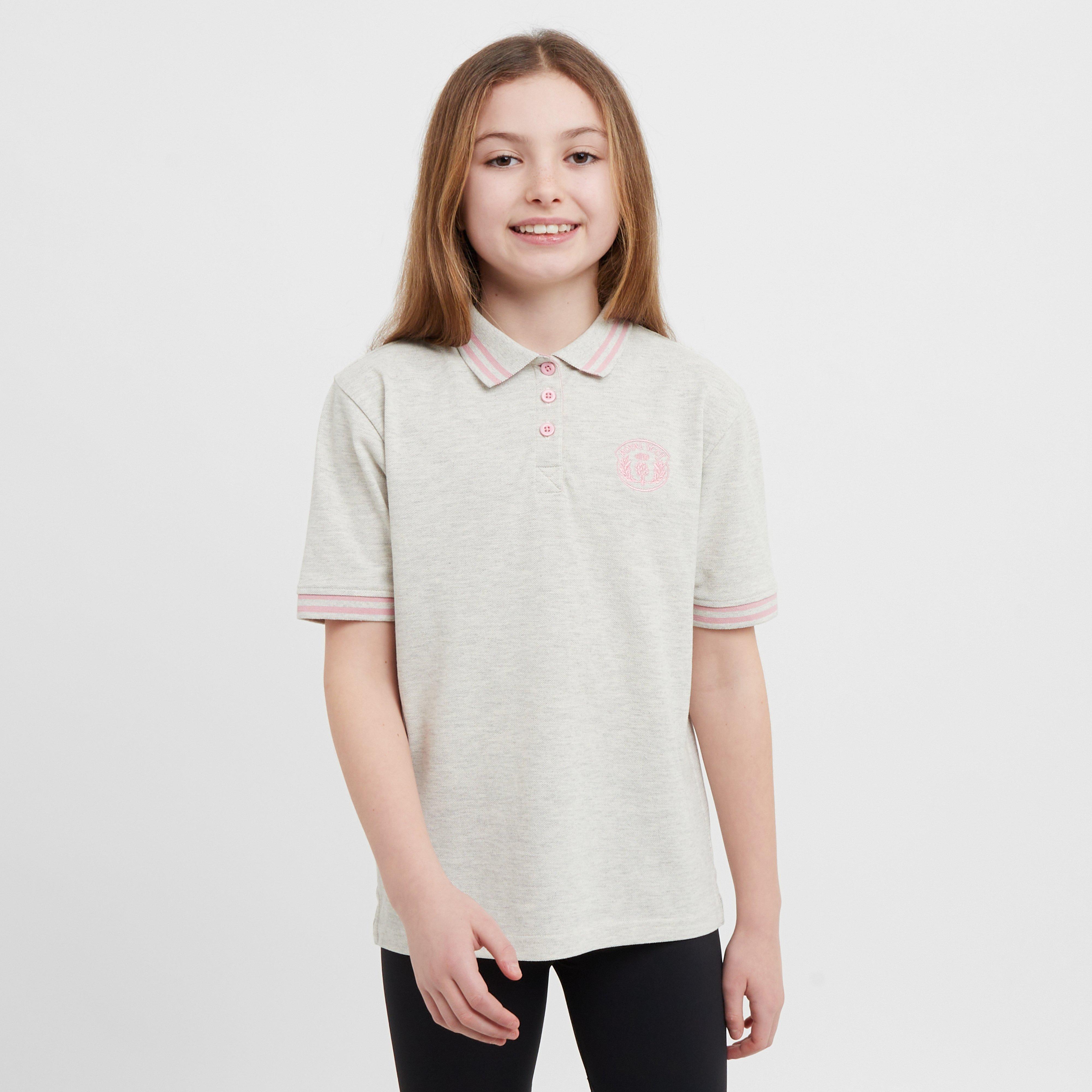 Kids Ffion Short Sleeved Polo Shirt Grey Marl