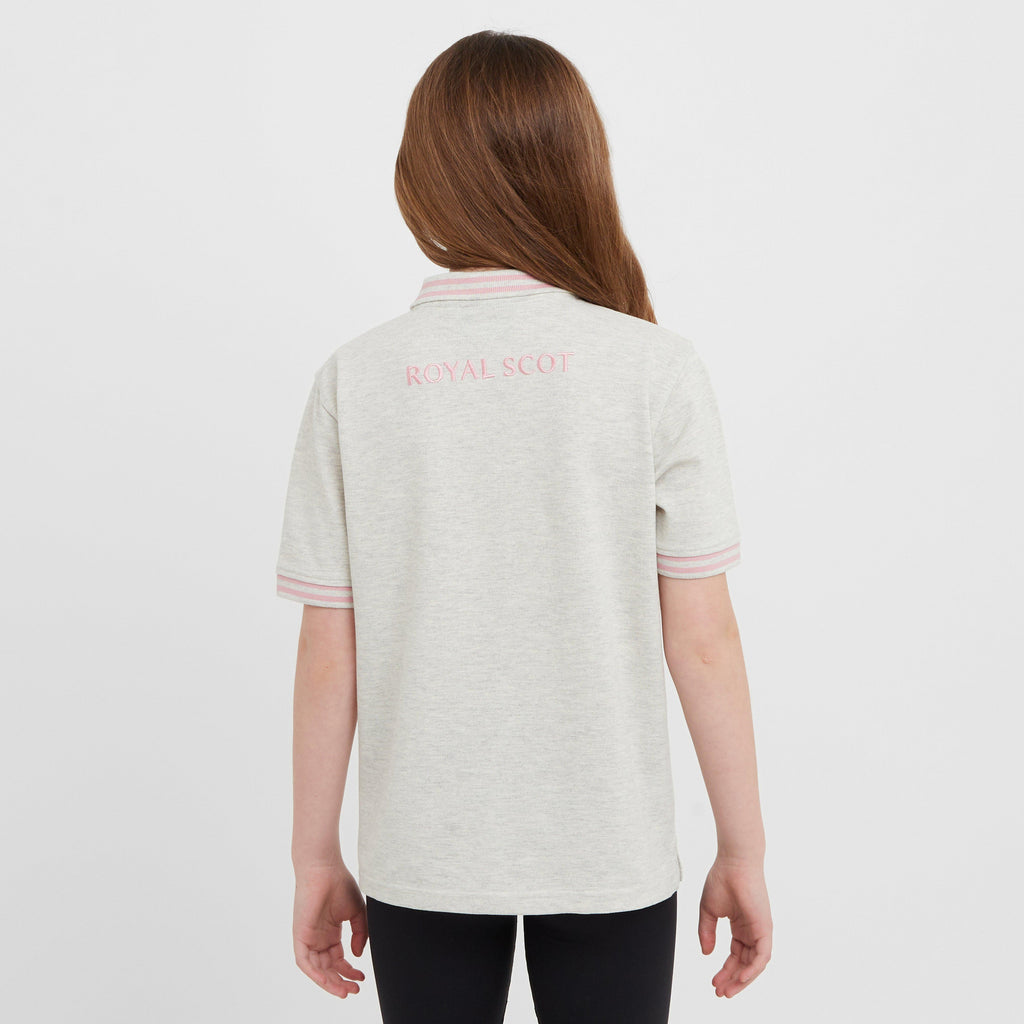 Kids Ffion Short Sleeved Polo Shirt Grey Marl
