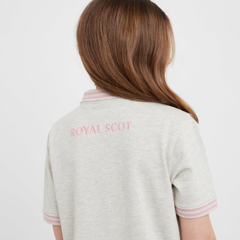 Kids Ffion Short Sleeved Polo Shirt Grey Marl