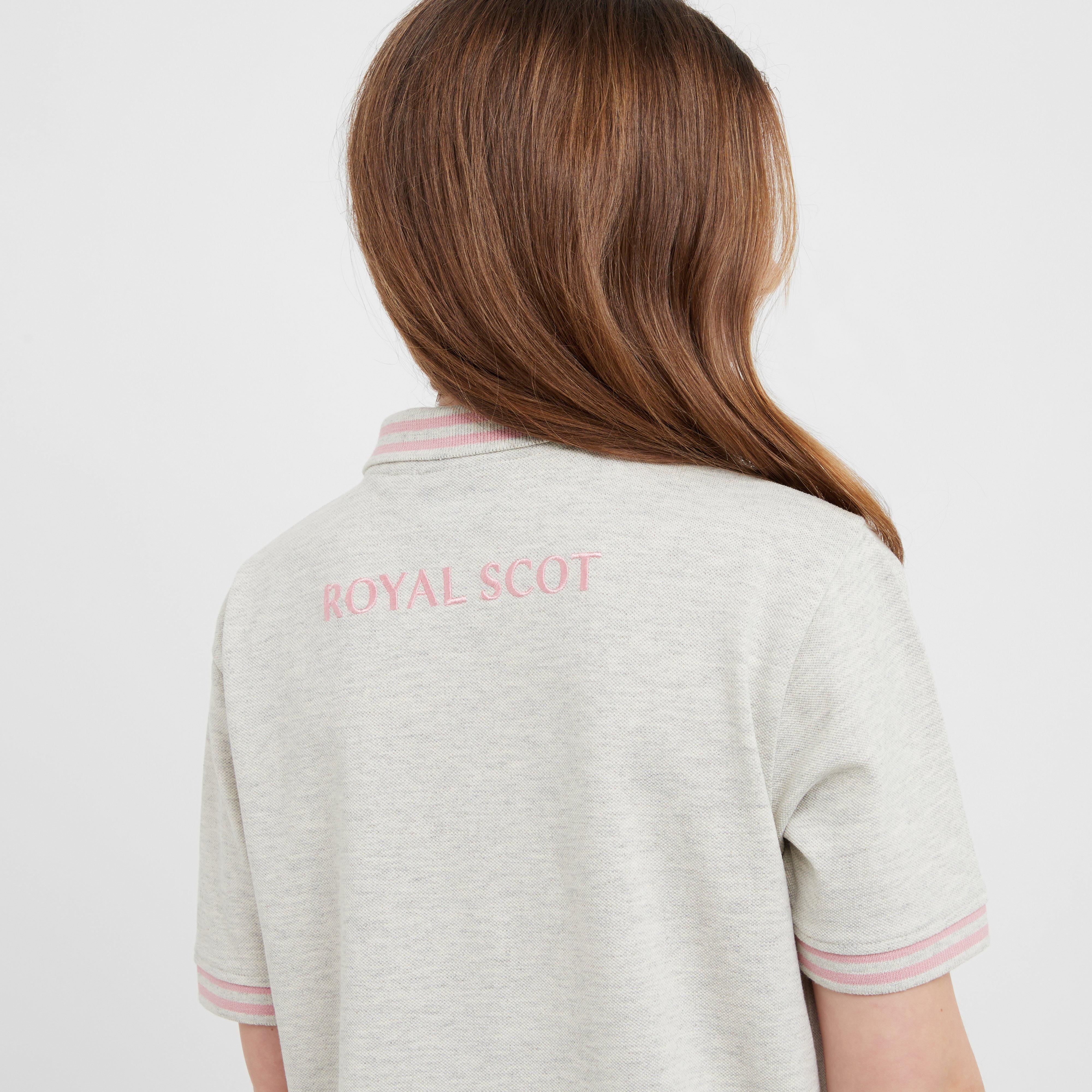 Kids Ffion Short Sleeved Polo Shirt Grey Marl