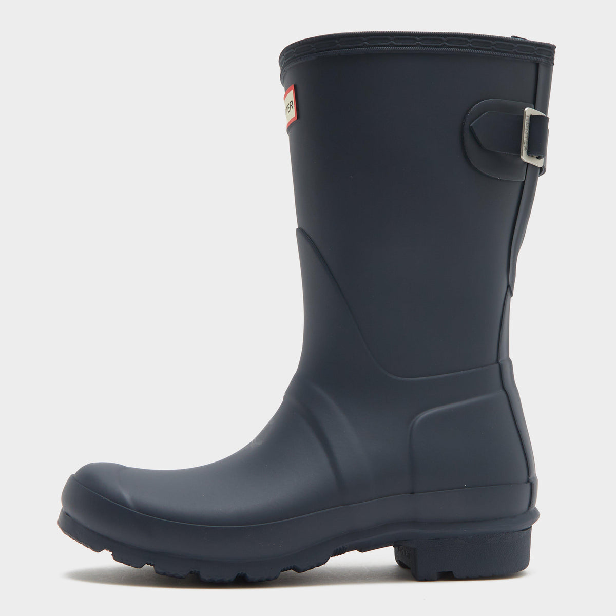 Womens Short Back Adjustable Wellington Boots Navy