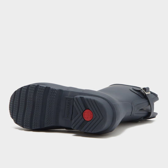 Womens Short Back Adjustable Wellington Boots Navy