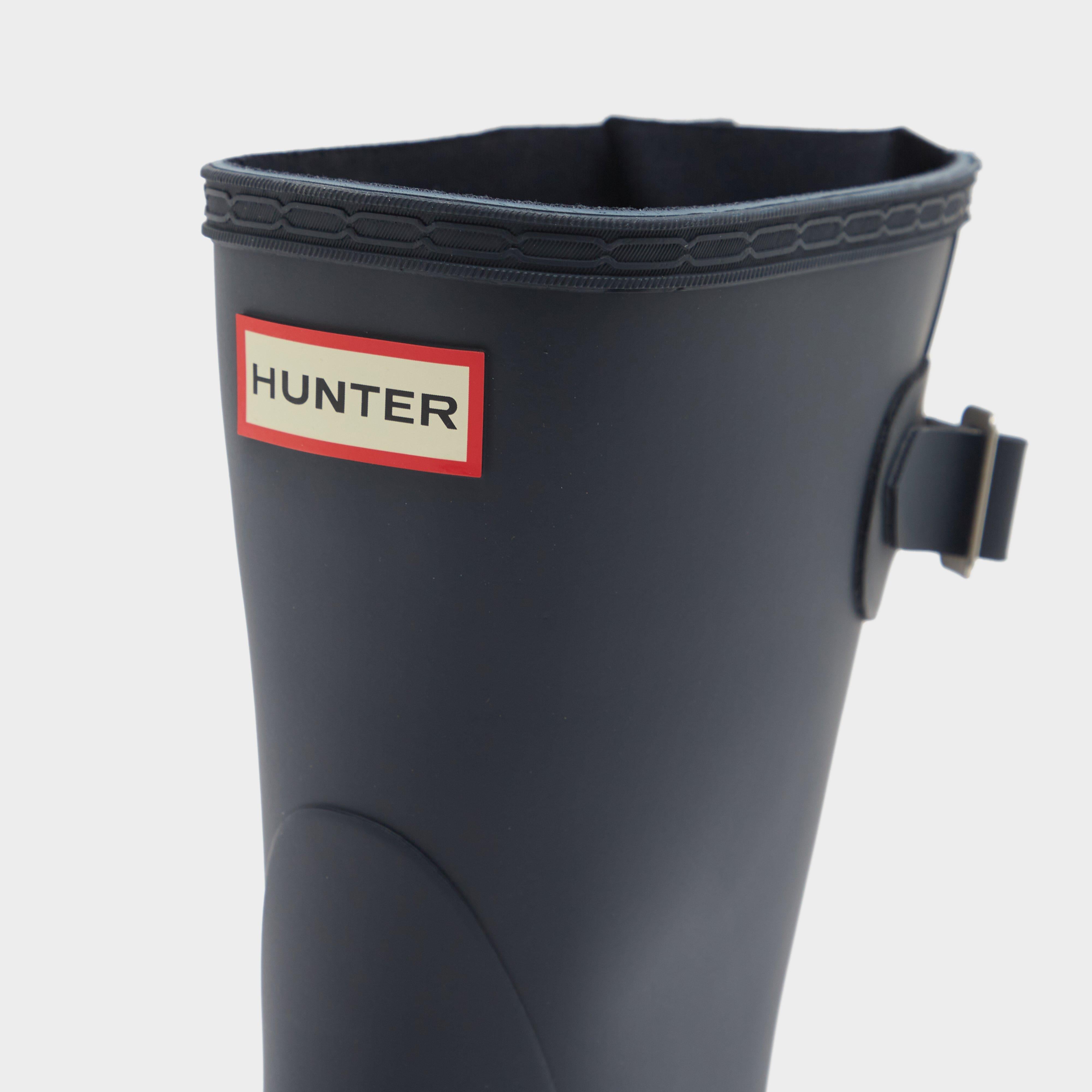 Womens Short Back Adjustable Wellington Boots Navy