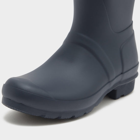 Womens Short Back Adjustable Wellington Boots Navy
