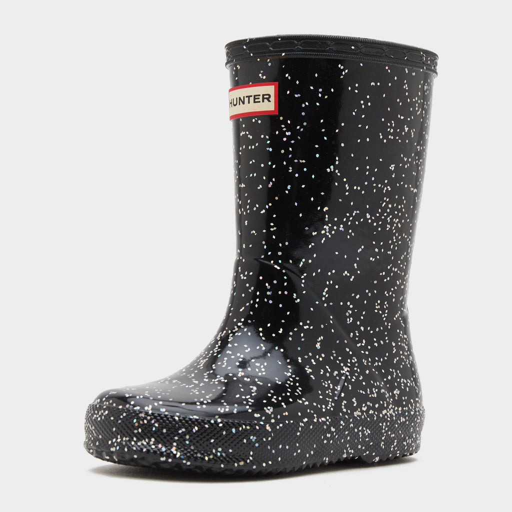 Kids Original First Giant Glitter Wellington Boots Black