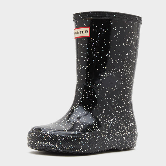 Kids Original First Giant Glitter Wellington Boots Black