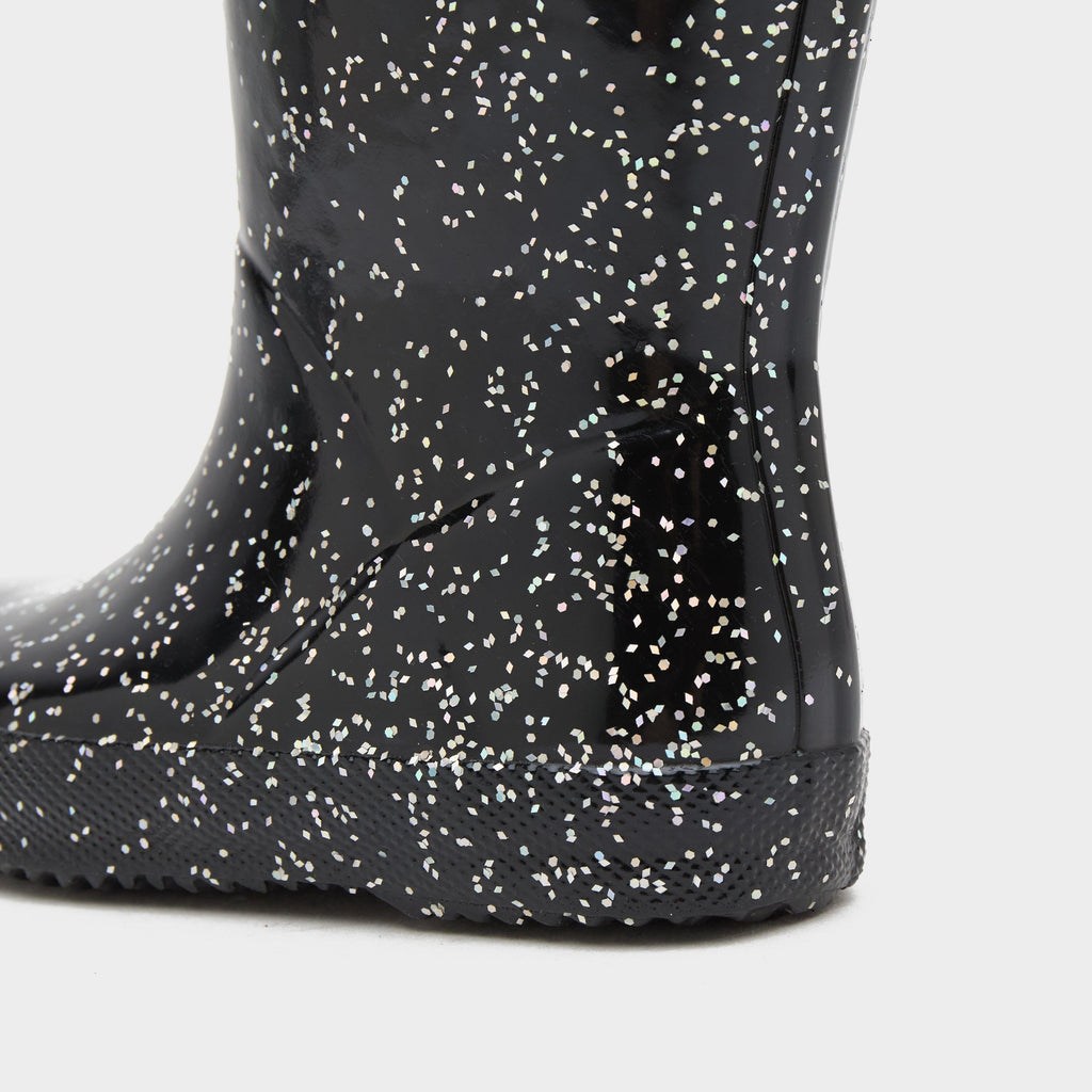 Kids Original First Giant Glitter Wellington Boots Black