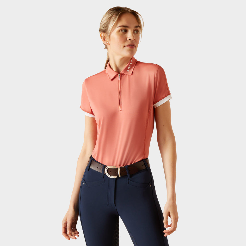 Womens Bandera 1/4 Zip Polo Shirt Faded Rose