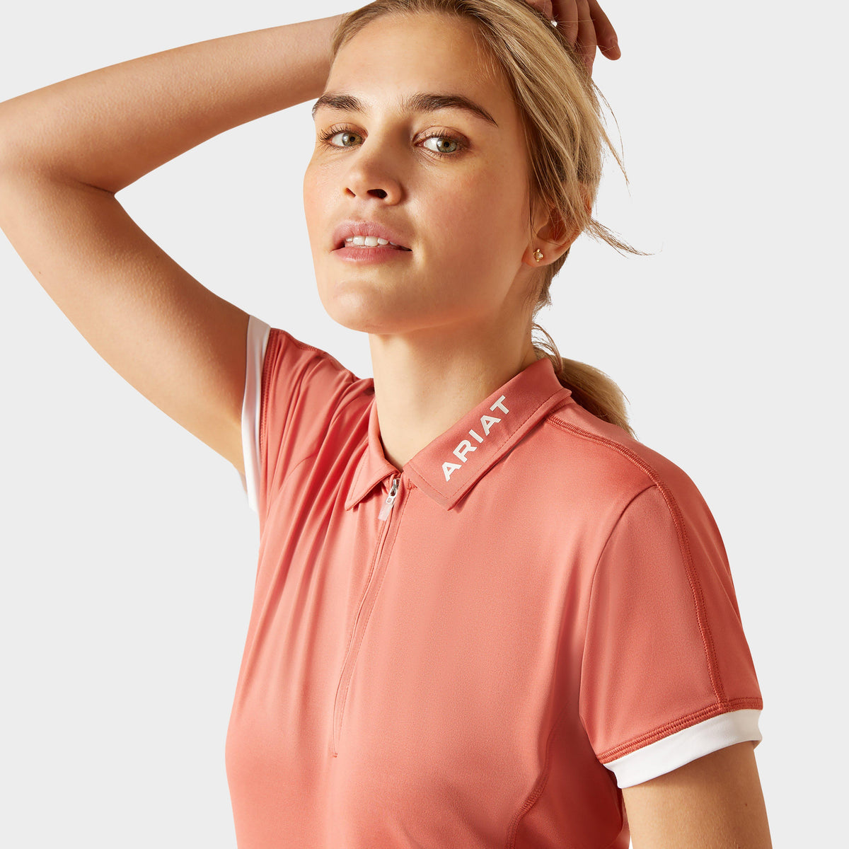 Womens Bandera 1/4 Zip Polo Shirt Faded Rose