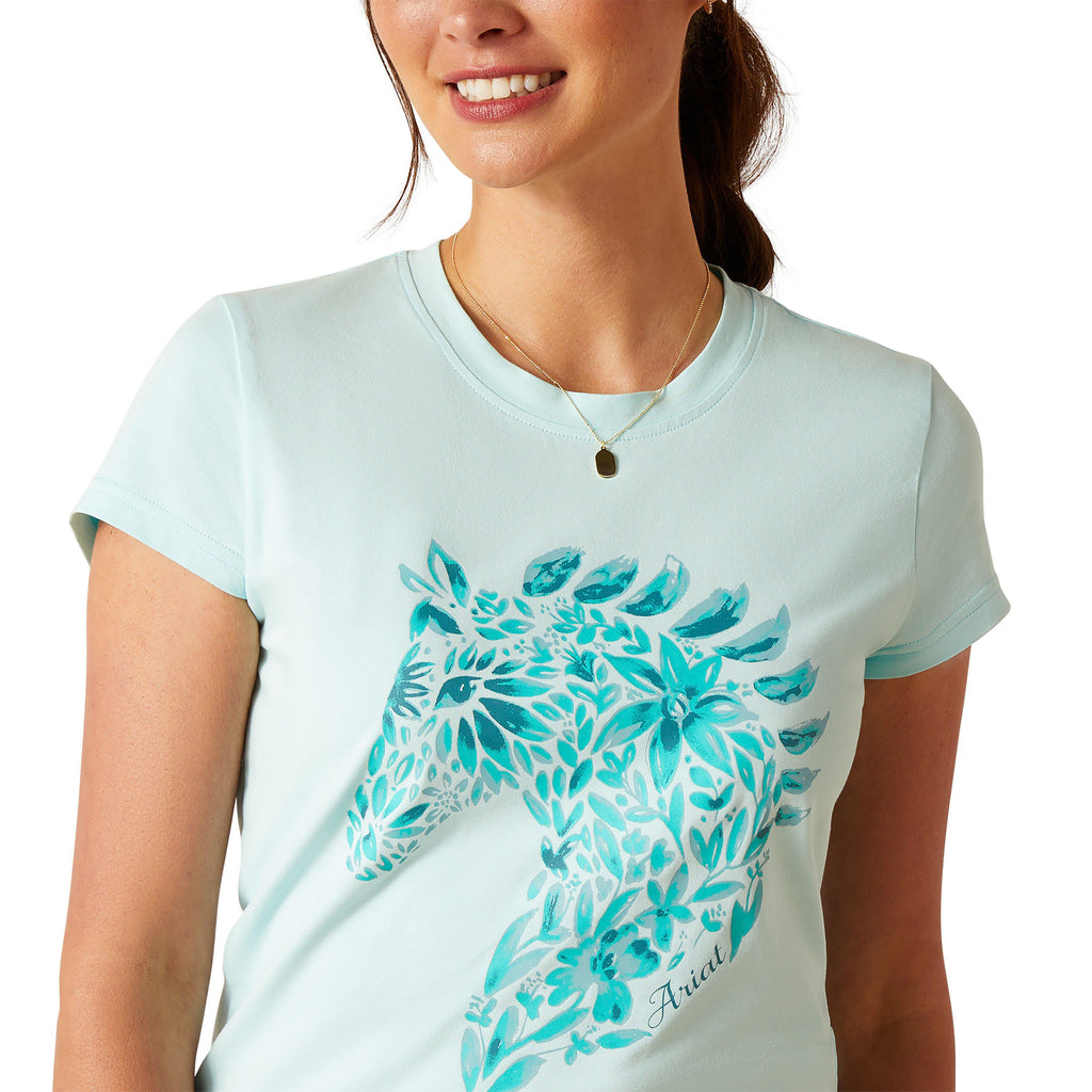 Womens Floral Mosaic T-Shirt Plume