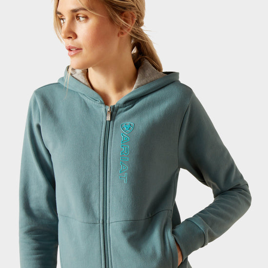 Womens Team Logo Full Zip Hoodie North Atlantic