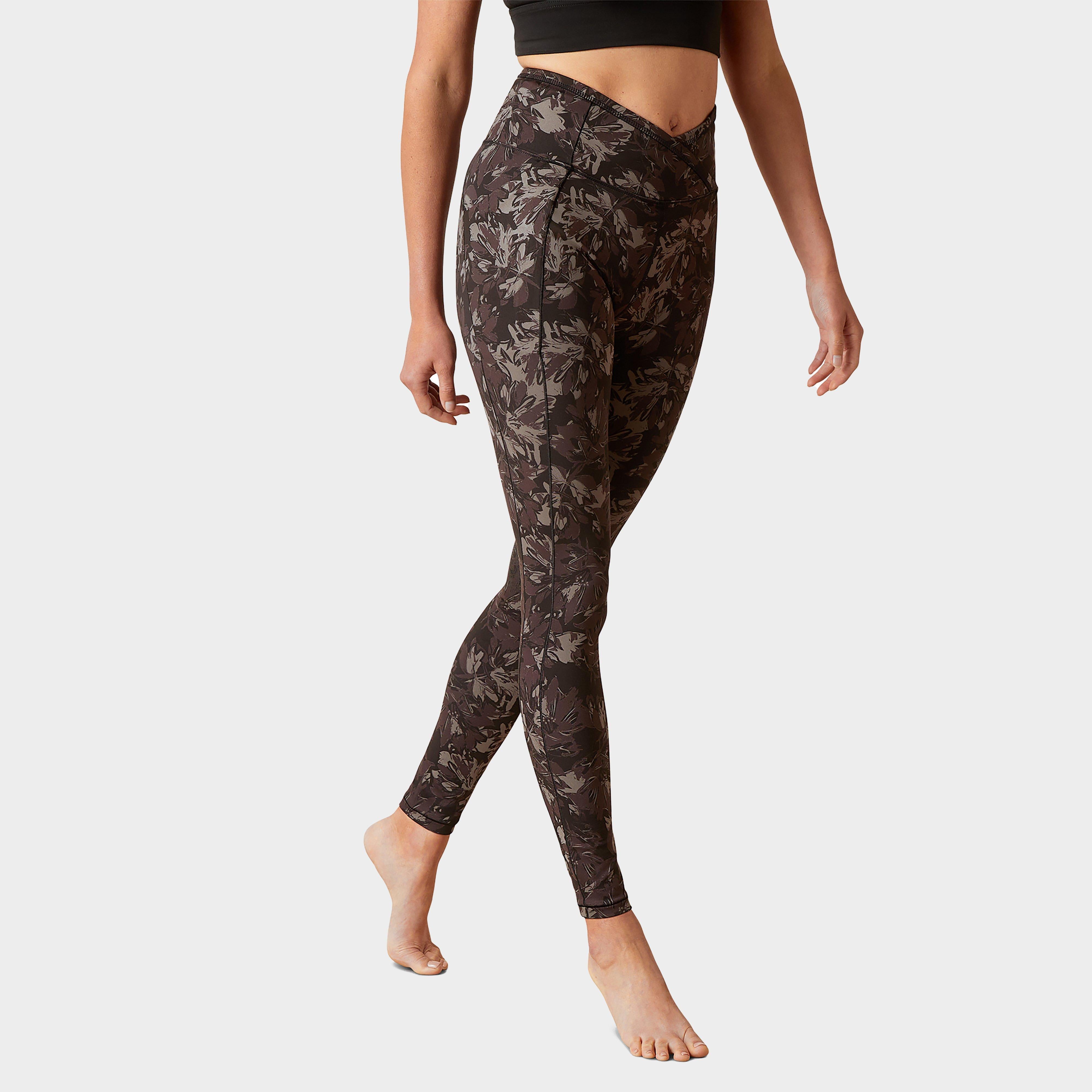 Womens Eos Etch Half Grip Tights Exploded Black Floral