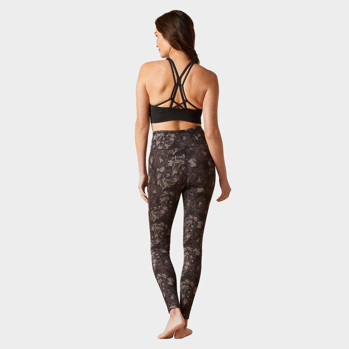 Womens Eos Etch Half Grip Tights Exploded Black Floral