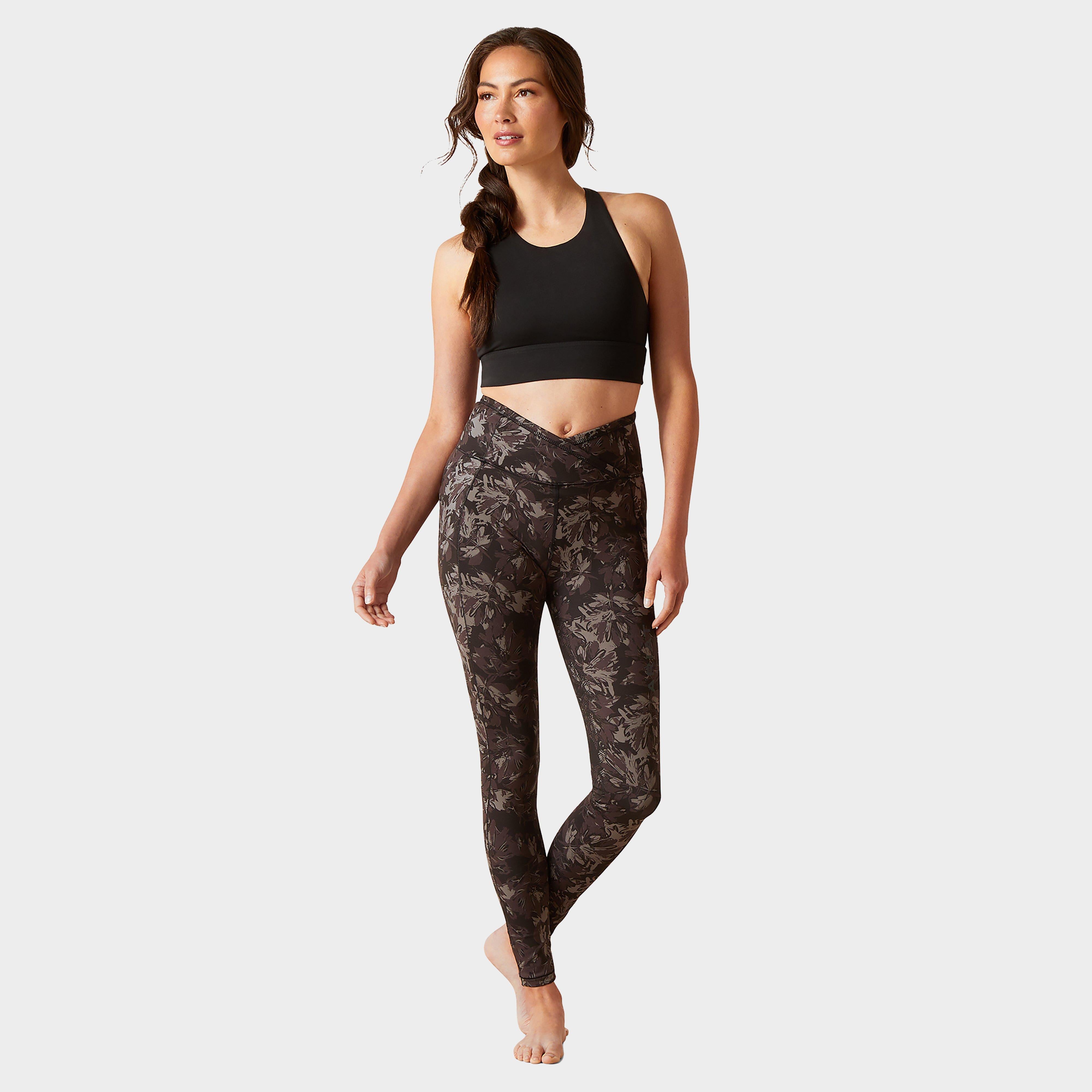 Womens Eos Etch Half Grip Tights Exploded Black Floral