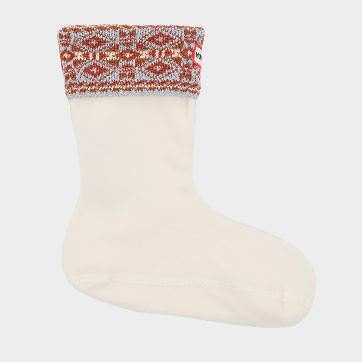 Fairisle Short Welly Socks White