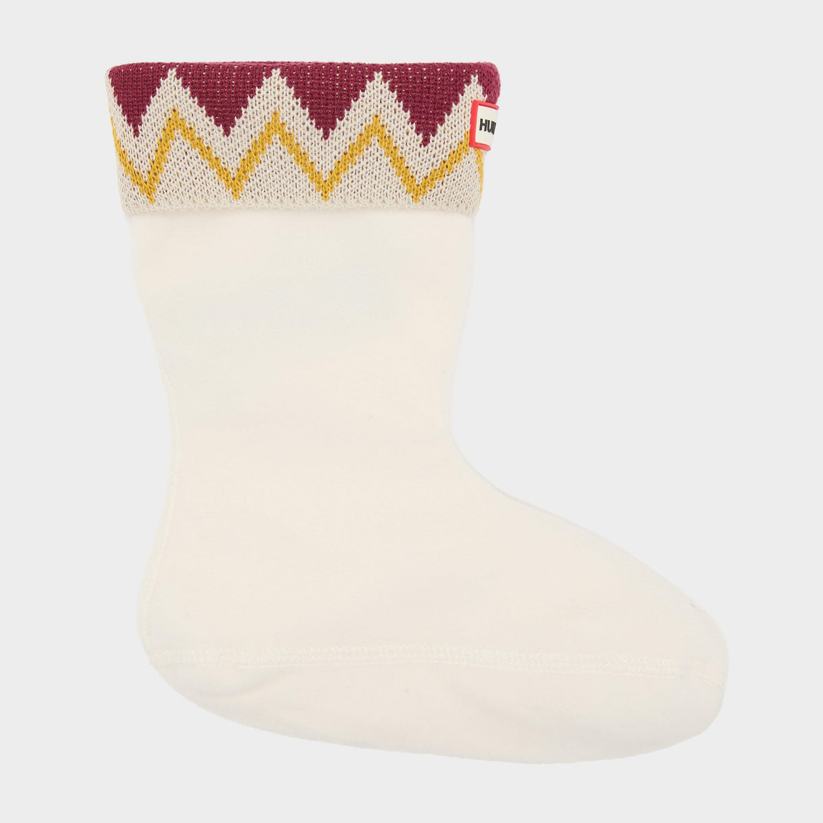 Zig Zag Short Welly Socks White