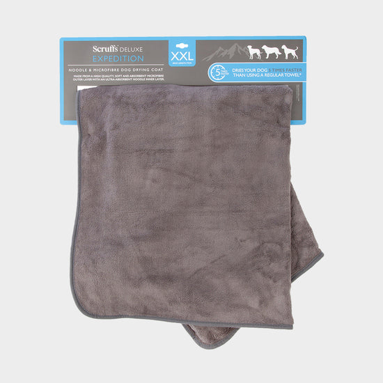 Expedition Deluxe Noodle & Microfibre Dog Drying Coat Storm Grey XXL
