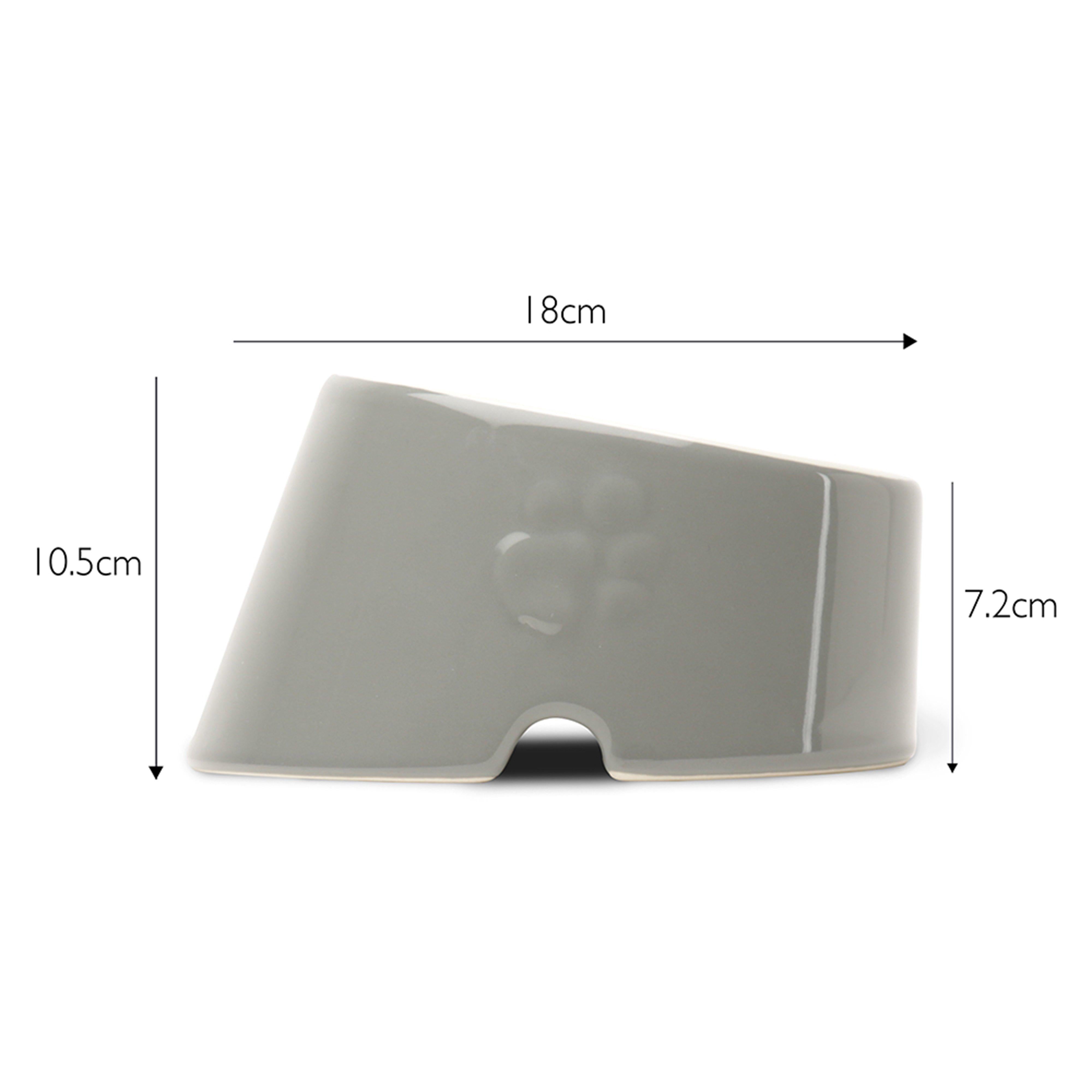 Classic Flat Faced Food Bowl Grey 18cm