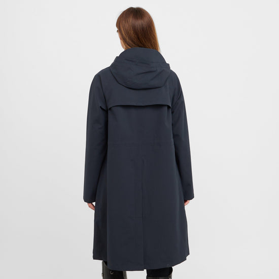 Womens Wet Weather Long Jacket Navy