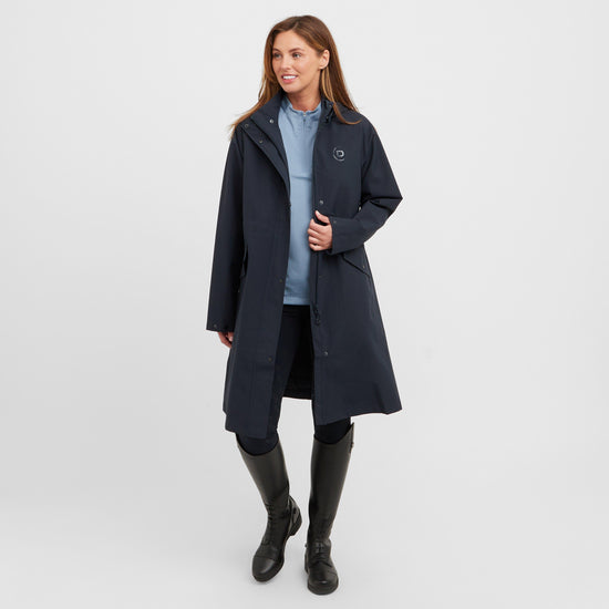 Womens Wet Weather Long Jacket Navy