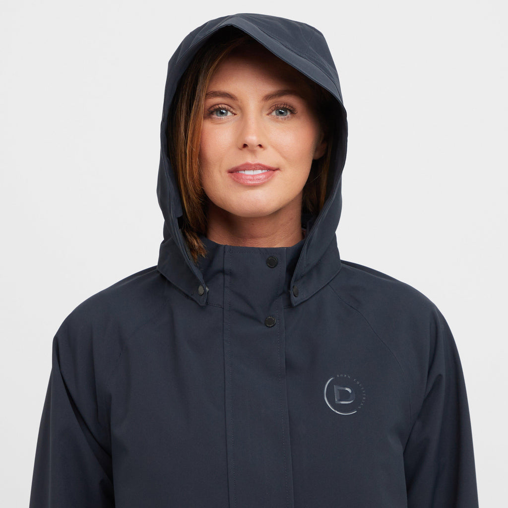 Womens Wet Weather Long Jacket Navy