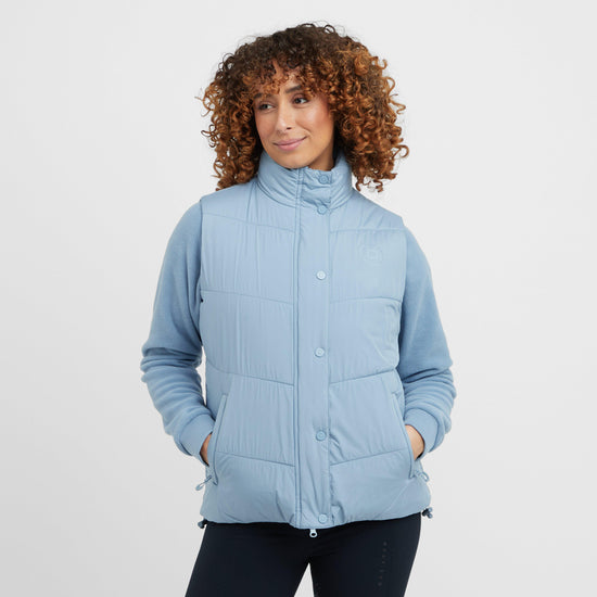 Womens Puffer Bodywarmer Blue Fog