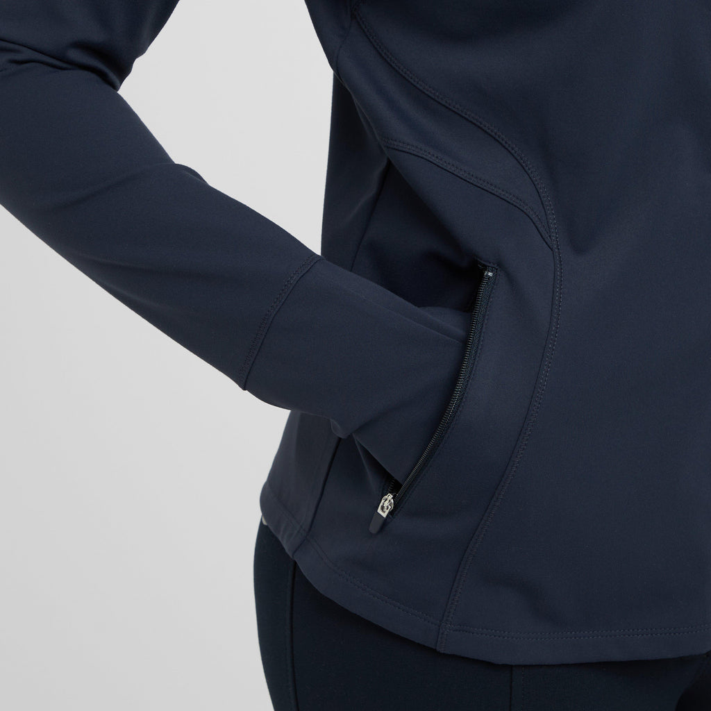 Womens Versatile Fitted Zip Through Jacket Navy